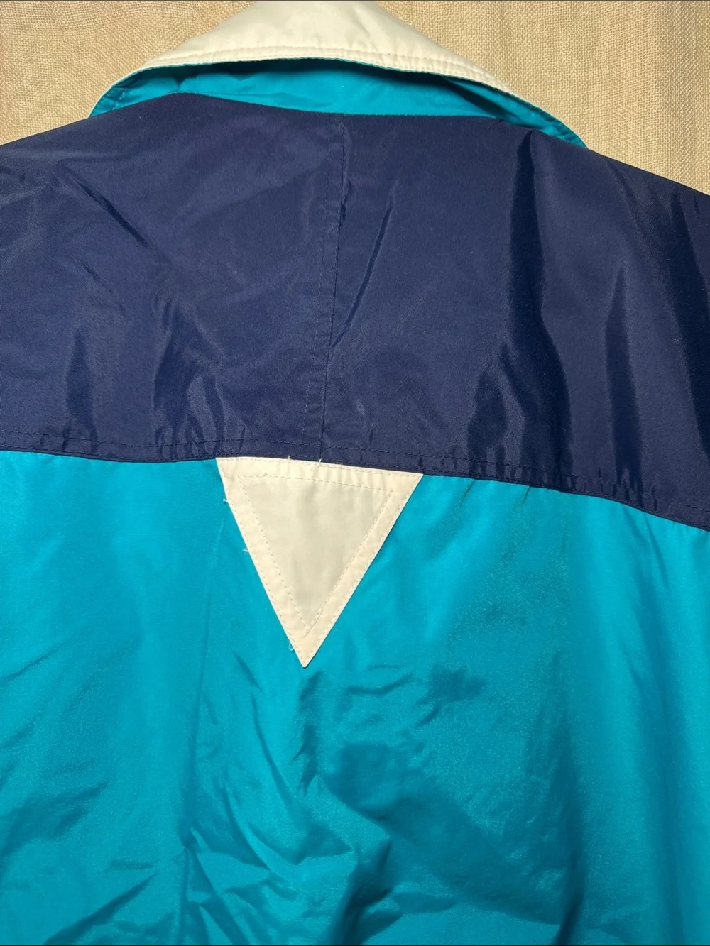 Retro 80s 90s 2000s Hunt Club Teal & Navy Colorblock Windbreaker Size Medium